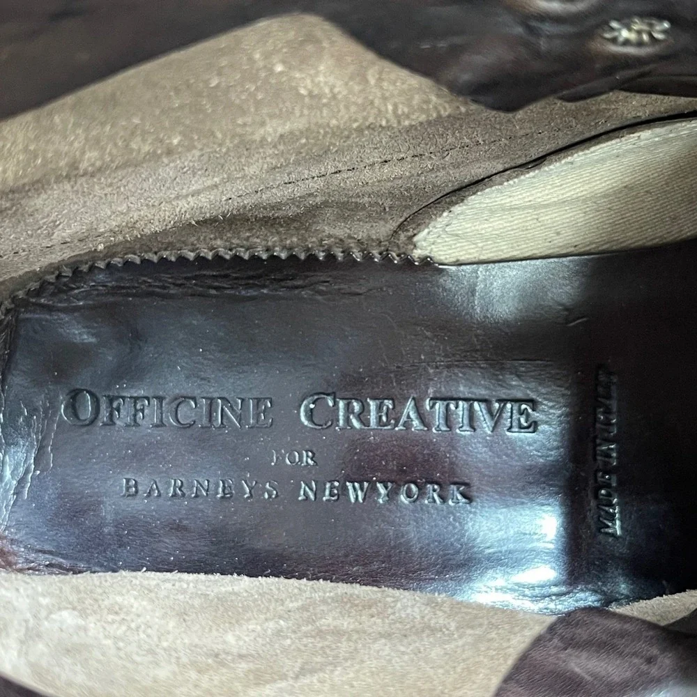 Officine Creative 0797143 Brown Leather Ankle Boots Lace up Men's 10.5 US